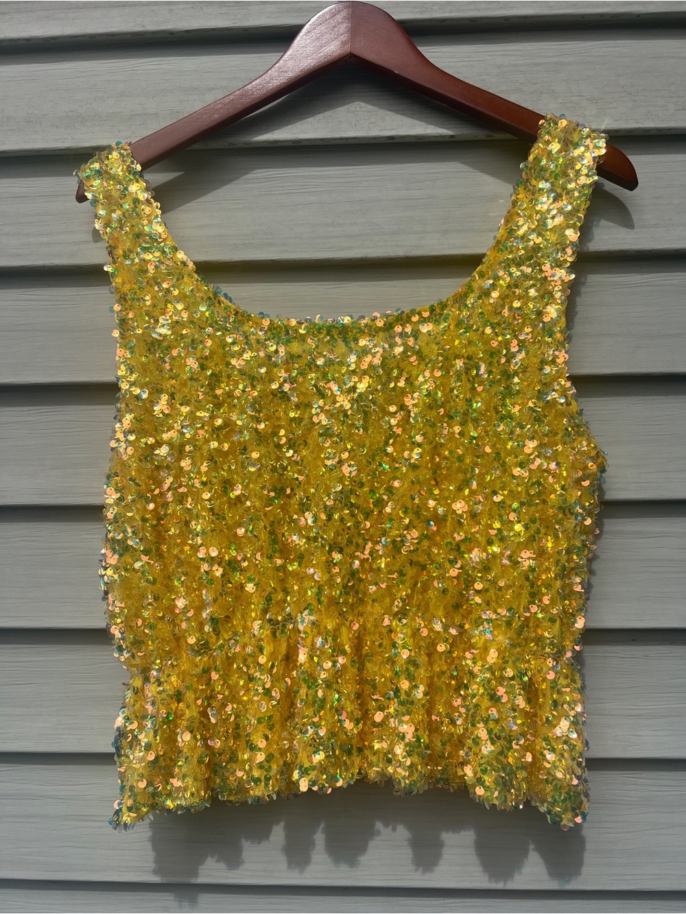 Endless Rose Yellow Sequin Tank Top